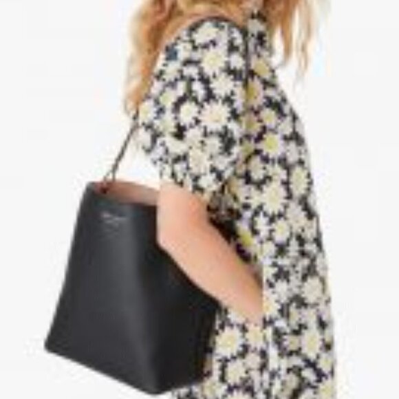 Kate Spade New York Black Multi River Large Bucket Bag Women Handbags - Picture 4 of 15